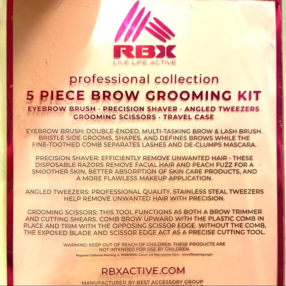 🌸 Professional Brow Care Set Travel Pouch Scissors-Brush-Shave-Tweezer Makeup - Picture 4 of 6